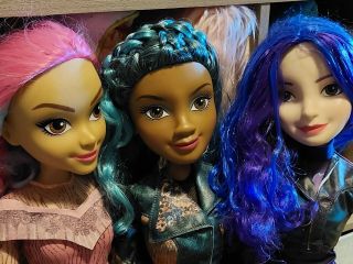 Three Disney descendants Dolls 28 Inches.  Audrey,  Mal,  Uma. 3