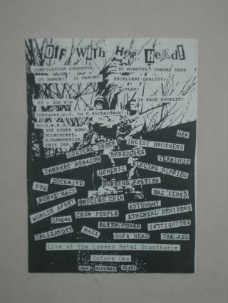 Off With Her Head Compilation Cassette Flyer Metal Punk Thrash Scunthorpe 1990