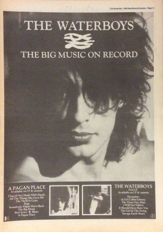 The Waterboys - Vintage Press Poster Advert - The Big Music - 1984