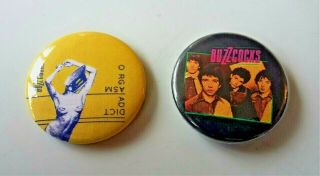 Buzzcocks Orgasm Addict Set Of Two (2) Metal Button Badges Wave Punk