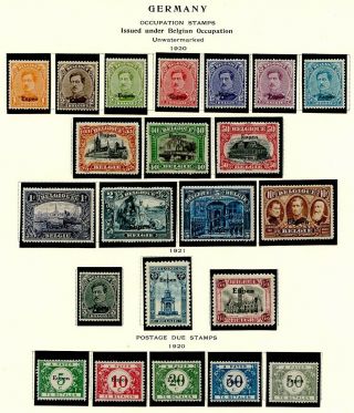 Gf075.  Belgium Occupation Germany Eupen 1920 - 1921 Full Stamp Set & Porto