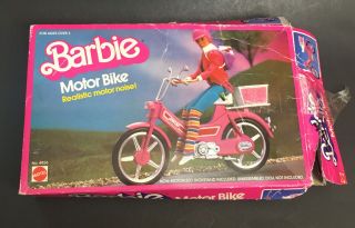 Vintage Mattel 1983 4856 Barbie Pink Motor Bike Bicycle,  Box
