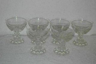 Set Of 6 Vintage Fostoria American Lady Clear Glass Sherbet/champagne Goblets