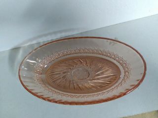 Vintage Pink Depression Glass Candy Dish Bowl 8.  5 " X 4.  5 " 2 " Deep