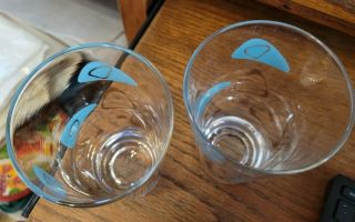 Vintage Federal Boomerang Atomic Glass Tumblers - Turquoise/Gold - Set of 2 3
