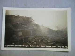 Antique Postcard Cedar Rapids Iowa Douglas Co Explosion 1919 Scene