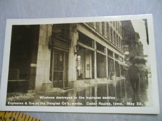 Antique Postcard Cedar Rapids Iowa Douglas Co.  Explosion