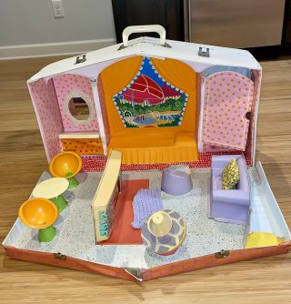 Rare Vintage Mattel 1958 Barbie Deluxe Family House Carrying Case Storage