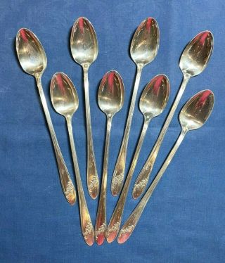 Oneida Queen Bess Ii Silverplate Flatware Community Tudor 8 Iced Tea Spoons