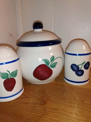 Sugar Bowl & Lid With Matching Salt And Pepper Orchard Medley By Princess House