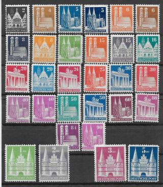 Germany Sc 634 - 661 Post Wwii American And British Zone,  W/ 2 Color Varieties Mnh