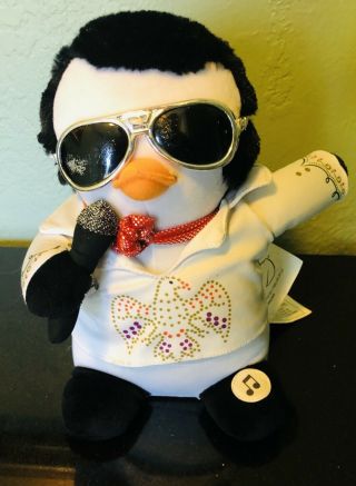 Elvis Presley Animated Plush Penguin Singing " Jailhouse Rock "
