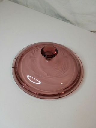 Vintage Pyrex Vision Corning Cookware Cranberry V1c Replacement Lid 20 6 1/4
