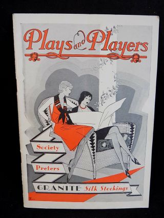 Garrick Theatre Antique Program Plays And Players Silk Stockings 1929 - 1930