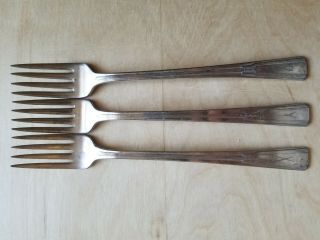 3 Forks 7.  5 ",  Xyz,  Wm Rogers Mfg Co,  Extra Plate,  Is,  Silver Plated,