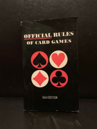 The Official Rules Of Card Games 63rd Edition 1980 Pb