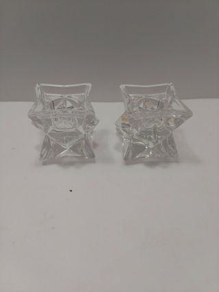 Vintage Deplomb Lead Crystal Candle Holders Made In Usa