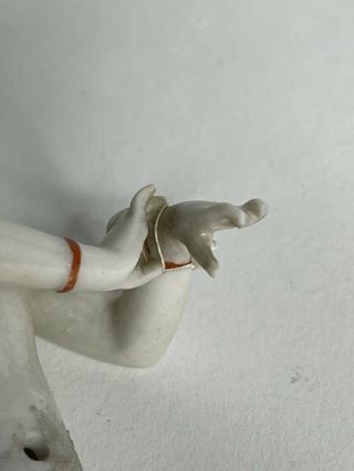 3.  25” Antique German Porcelain Half 1/2 Doll Gray Hair Victorian Hands To Chest 3