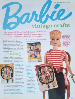 3pg History Article & Pix Barbie Vintage Crafts Products Teach Kids Life Skills