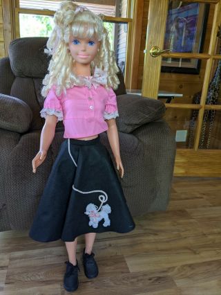 1992 Mattel 37 " Tall Barbie Doll In 1950 