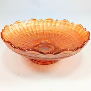 Vintage Amber Marigold Carnival Glass Candy Dish Bowl 6 " Dia