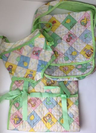 Vintage 1983 Cabbage Patch Kids Quilted Cloth Diaper Bag,  Carrier,  Sleeping Bag
