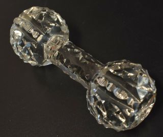Vintage American Brilliant Cut Glass Crystal Knife Rest Star Ends 4.  75 "