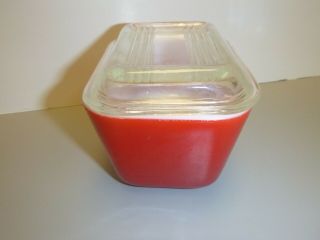 Vintage Pyrex Red Refrigerator Dish With Lid 501