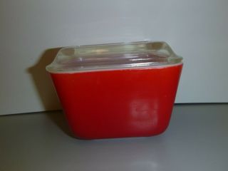 Vintage PYREX Red Refrigerator Dish With Lid 501 2