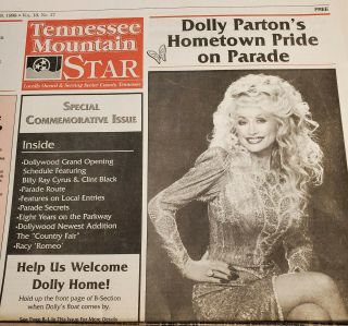 Dolly Parton - 1993 Dollywood Opening Weekend - Local Newspapers