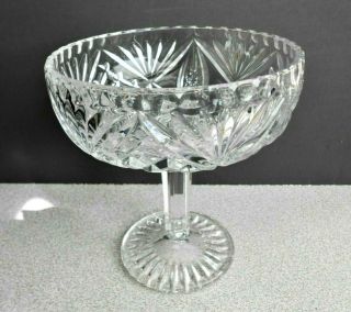 Vintage Crystal Clear Open Candy Dish Pedestal Compote Bowl