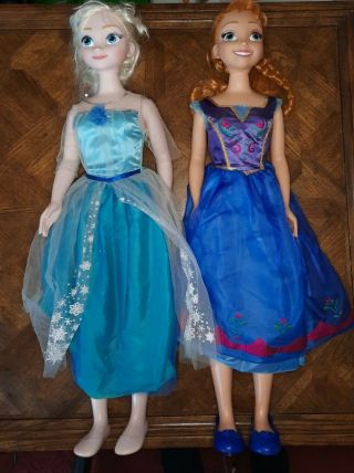 Disney Frozen Anna And Elsa My Size Doll 38 " Limited Edition 2014 Target