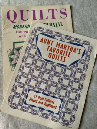 2 Antique Quilt Pattern Books Aunt Martha’s & Quilts