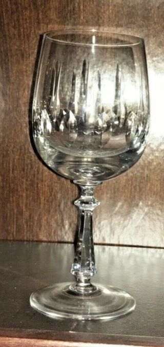 Raindrop? Cut Crystal Vintage 7 " Small Wine Glass Sherry Clear 6 Sided Stem Euc