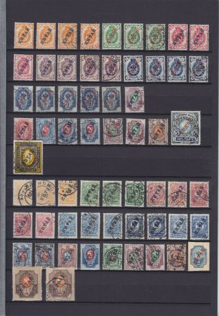China Russian Post 1899 - 1920,  100 Stamps,  Cancels,  Varieties