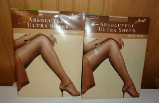 2 Pair Hanes Absolutely Ultra Sheer Pantyhose Size F Barely There - See Ad