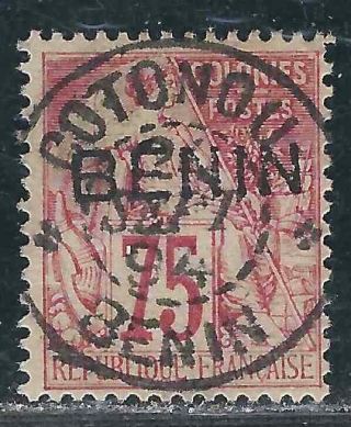 France Benin Stamps 12 Yv 12 75c Carmine On Rose Sotn Vf Signed 1892 Scv $350.  00