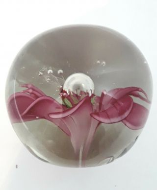 Dynasty Gallery Heirloom Collectables Glass Paperweight With Label Burgundy - Pink