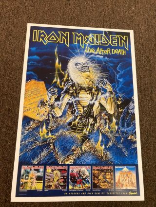 Iron Maiden 1985 Live After Death Promo Cardstock Poster 12 " X 18 "