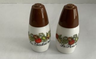 Vintage Corning Ware Spice Of Life Salt And Pepper Shakers La Saliere Le Poirier