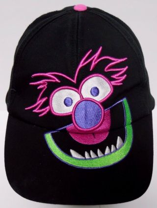 Disney Jim Henson The Muppets Animal Graphic Logo Black Hat Snapback Cap