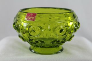 Viking Glass Company 1969 Yesteryear Bulls Eye Green Bowl Sticker