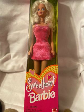 Vintage 1997 Sweetheart Barbie Doll Blonde Pink Dress Valentine 