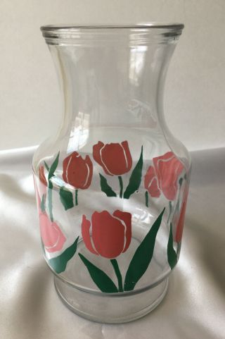 Vintage Anchor Hocking Tulip Juice Pitcher Carafe Decanter