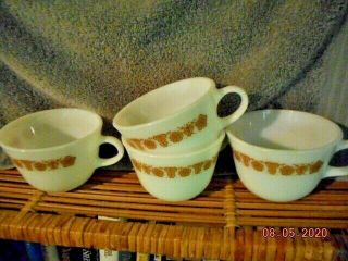 Vintage Corelle Butterfly Gold Cups,  Set Of 4