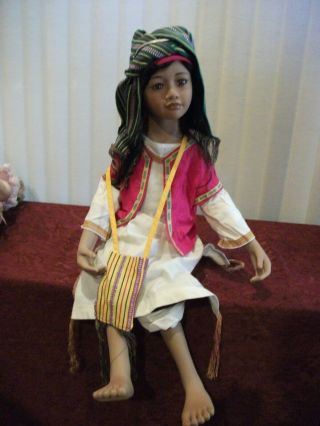 Mu Thee 33 " Seated Porcelain Asian Doll By Dwi Saptono & Catherina Surjadi