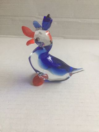 Murano Glass,  Lauscha,  Bimini Glass:Glass Donald Duck Figure,  Duck & Hat Ornament 2