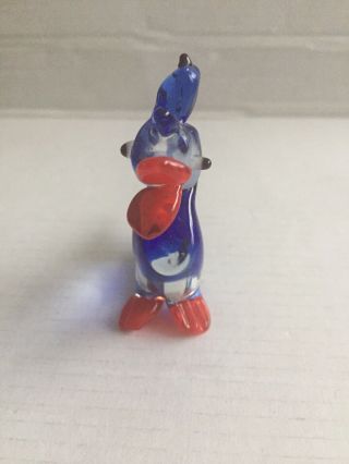Murano Glass,  Lauscha,  Bimini Glass:Glass Donald Duck Figure,  Duck & Hat Ornament 3