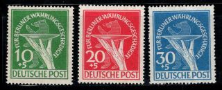 Berlin 1949 Mi.  68 - 70 Mnh 100 Corrupted Currency