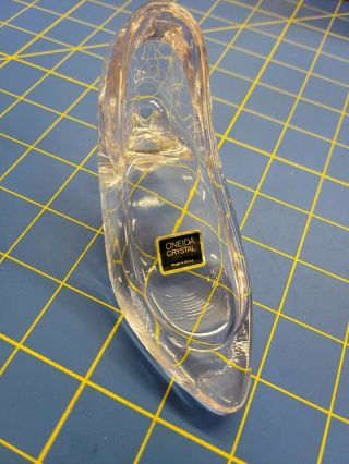 Oneida Crystal Cinderella Pink Glass Slipper Left Shoe Heel